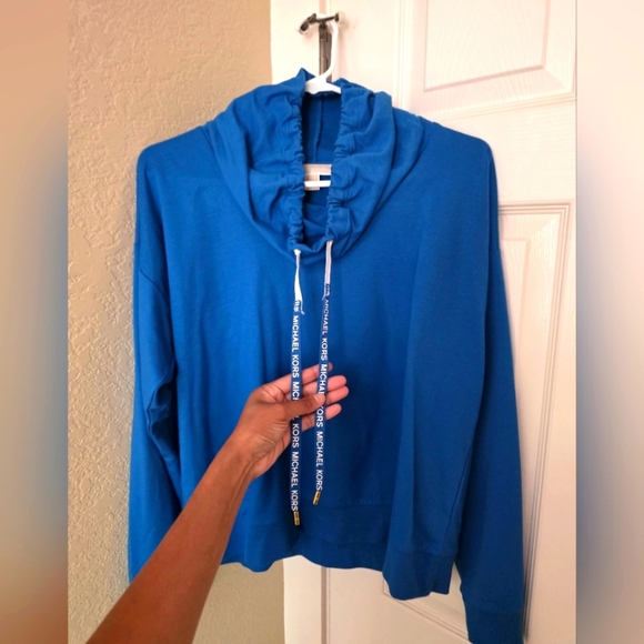 Blue Hoodie with Drawstring - Picture 1 of 7